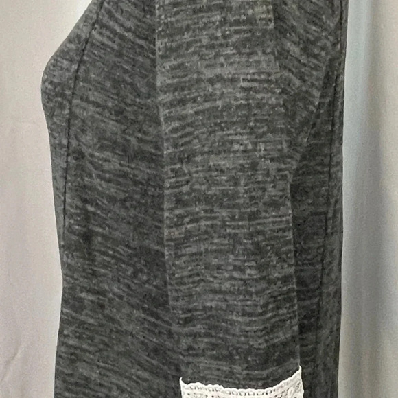 Lildy Dark Gray Crew Neck Lace Detail‎ Long Sleeve Sweatshirt - Picture 3 of 6